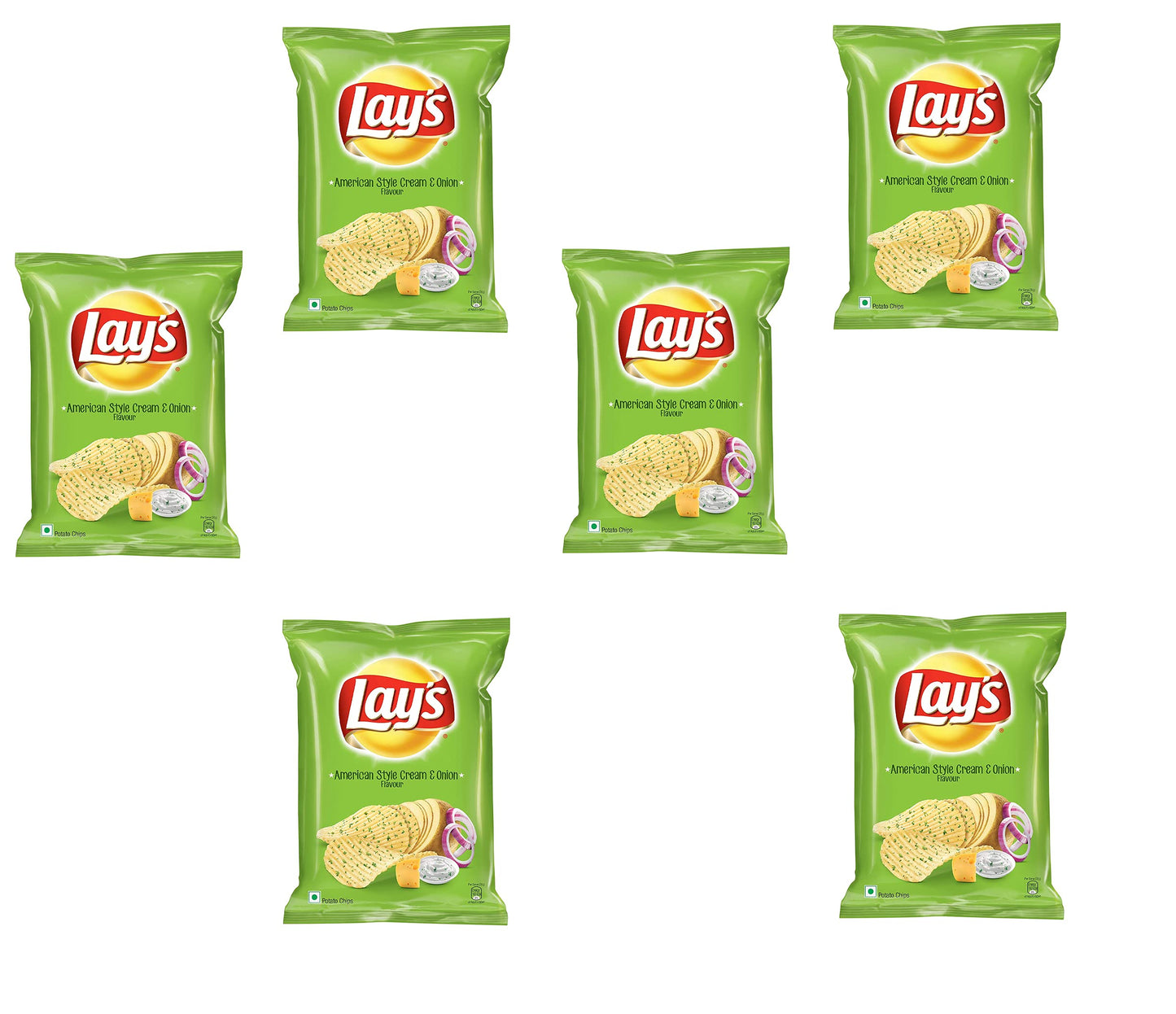 NC Naturals Lays India's (Ships from USA) (American Cream & Onion, 6 Pack)