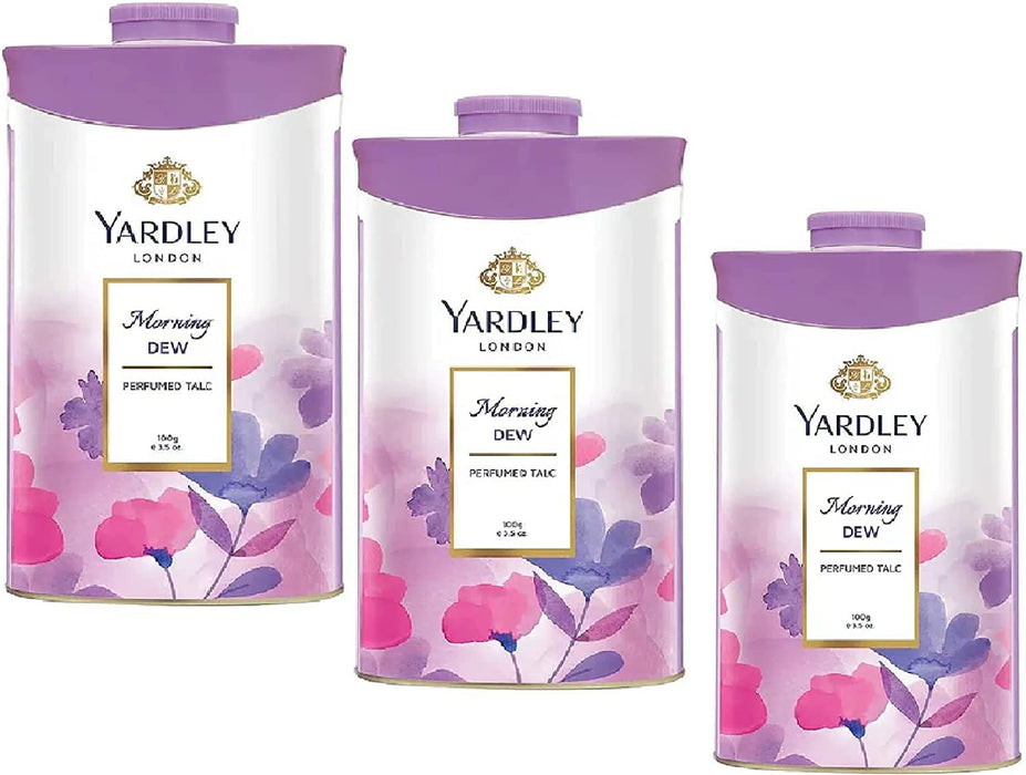 Yardley London Fresh Floral Fragrance Locked in a Fine & Silky Perfumed Talcum Powder (Yardley London Morning Dew, Pack of 2 250Gram)