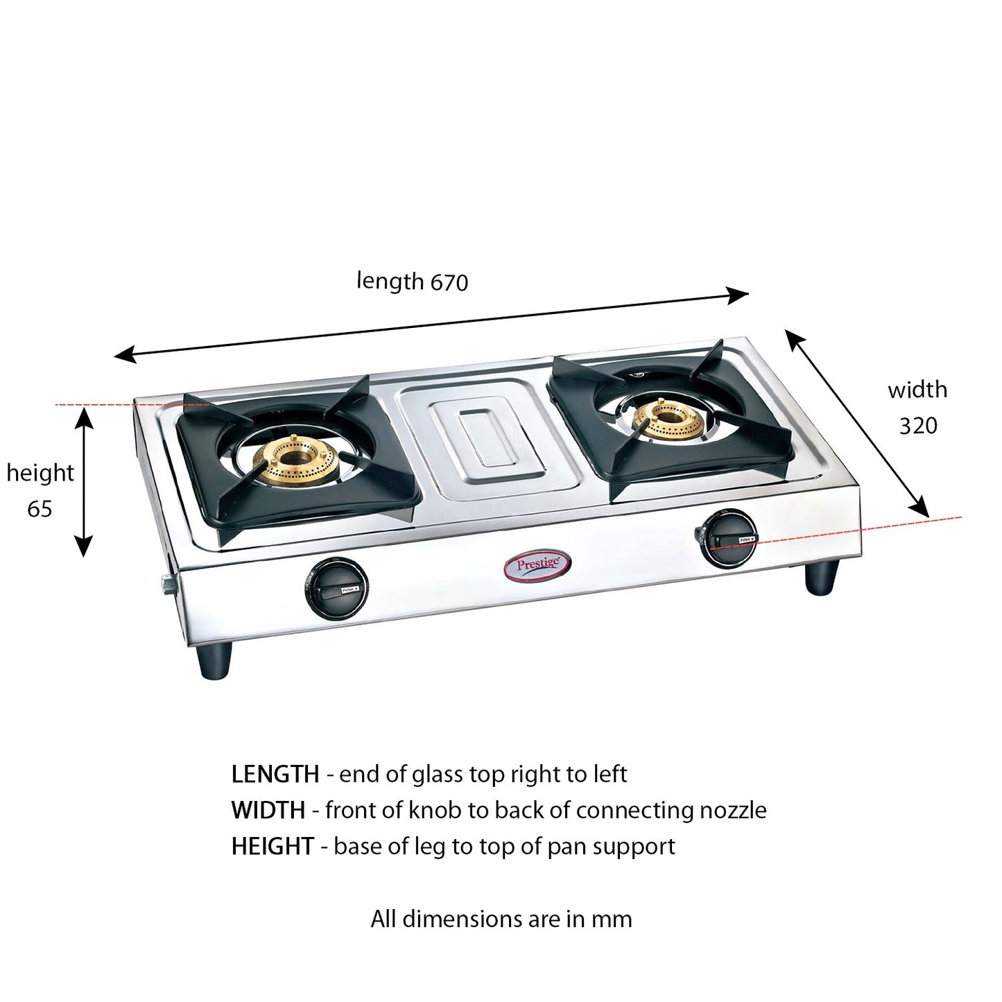 Prestige L.P. Gas Stove 2 burners