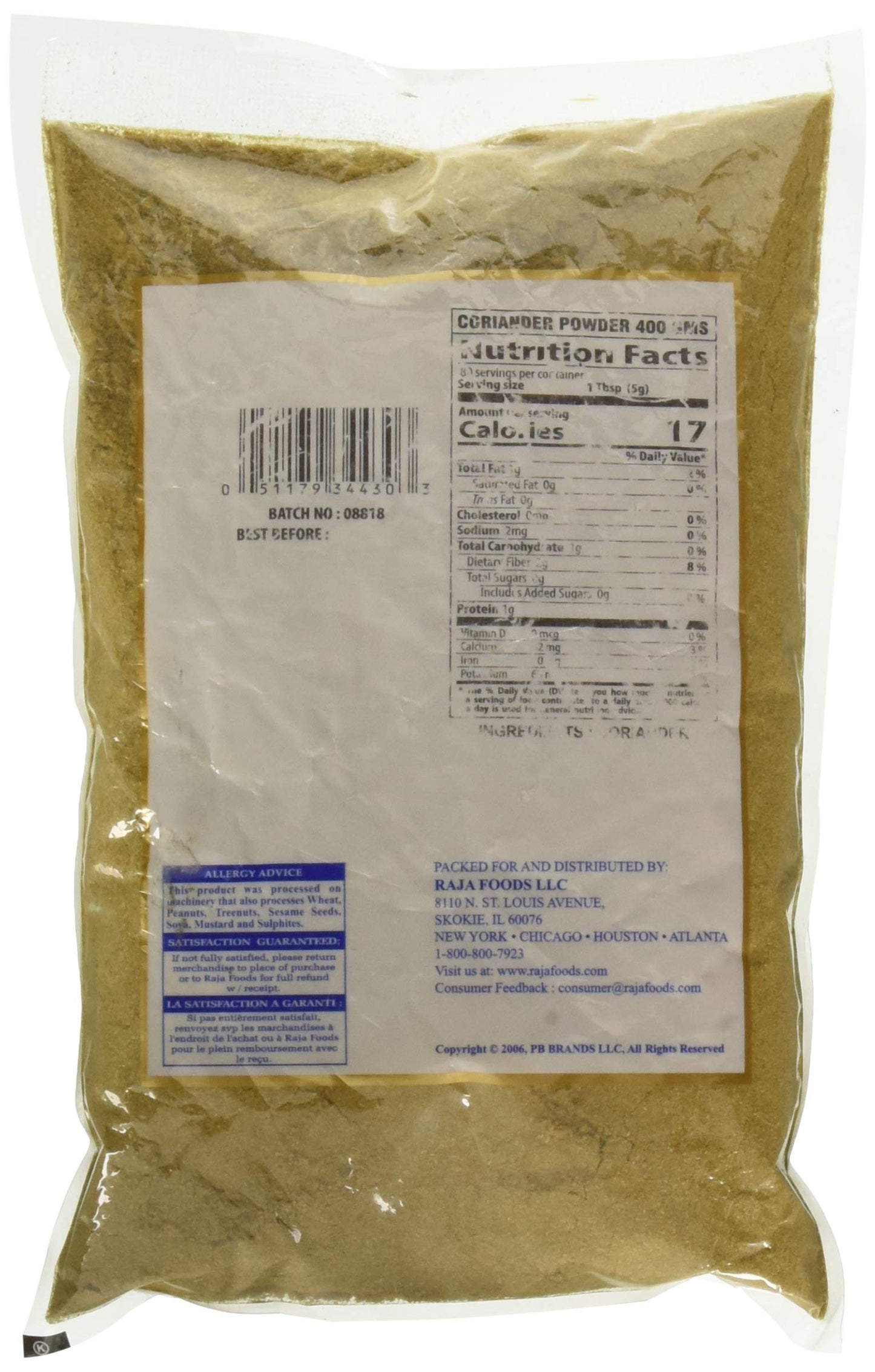 Swad Coriander Powder 400 gms - Indian Spices