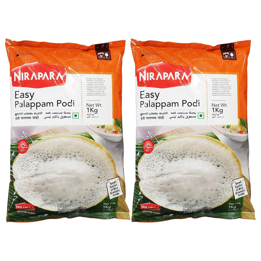 Nirapara Easy Palappam Podi Indian Flour (2 Pack, Total of 2kg)