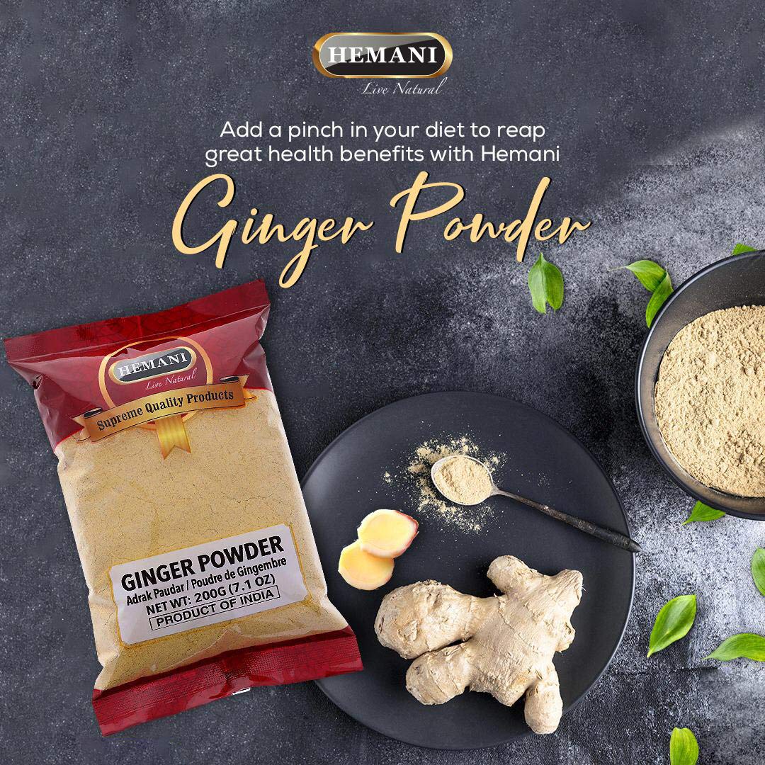 Hemani Ginger Root Powder Fresh Ground (200g 7oz) | 100% All-Natural | Vegan | Antioxidant I Superfood I Spice I Mix with Tea, Juice or Coffee