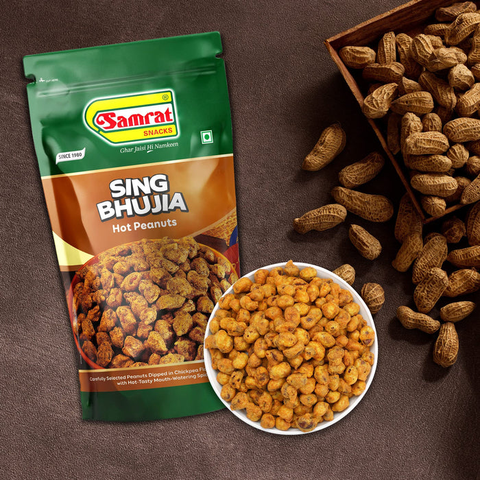 Samrat Namkeen and Snacks (SING BHUJIA 400 Grams Pack of 3)