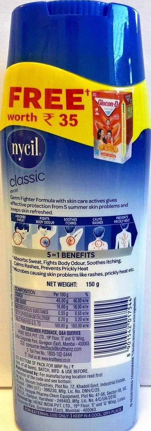 Nycil Classic Prickly Heat Powder 150 gms - Talcum Powder