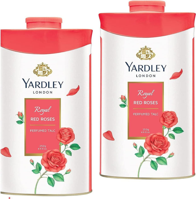 Yardley London Fresh Floral Fragrance Locked in a Fine & Silky Perfumed Talcum Powder (Yardley London Royal Red Rose, Pack of 3 250Gram)