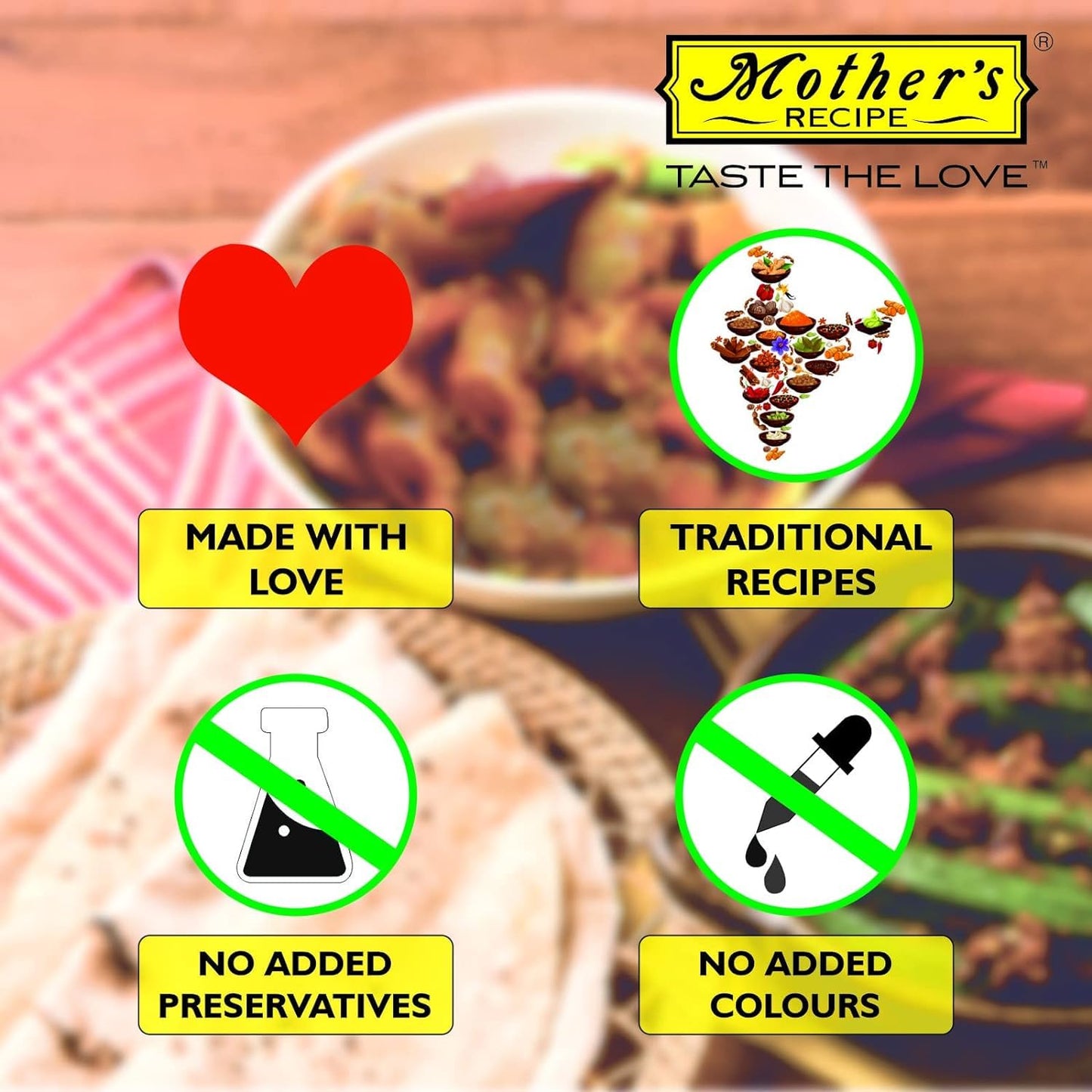 Mother's Recipe Lime Pickle HOT 500 gms - Indian Pickles