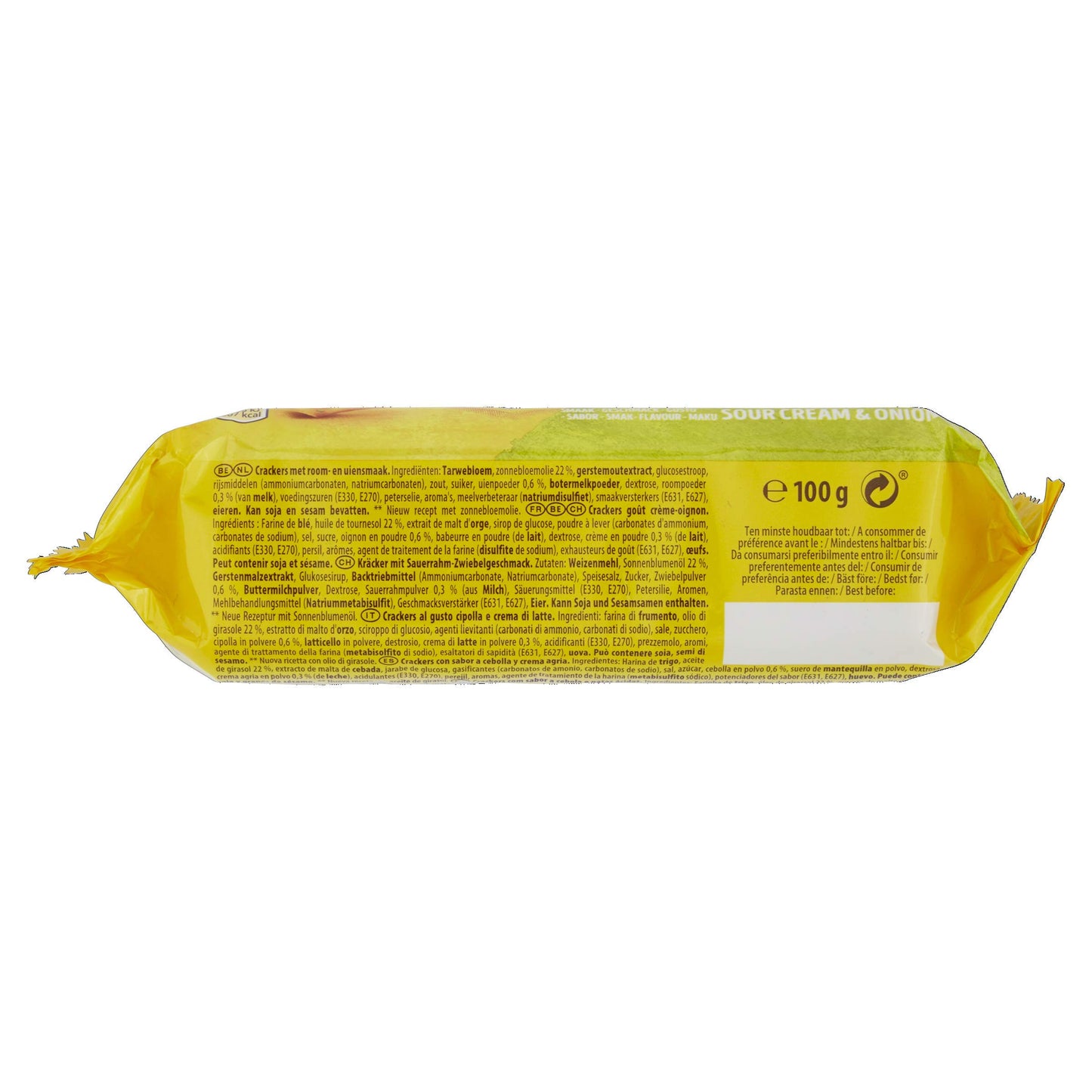 TUC Crackers | TUC Biscuits | Crispy Salted Crackers with Sour Cream & Onion Flavor | LU Cookies | 3.52 Ounce Total Weight