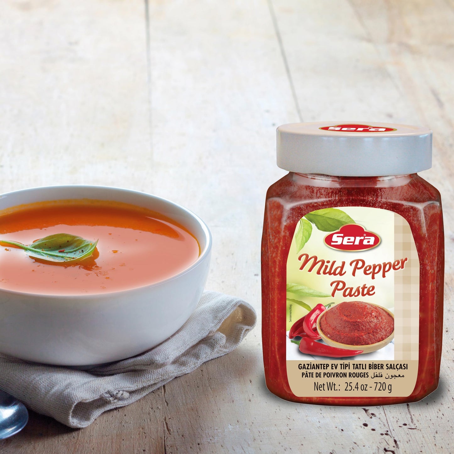 Sera Mild Pepper Paste 25.4 Oz Jar | No Sugar | No Artificial Preservatives | Add a Unique, Peppery Flavor to Your Dishes | Great as a Spread or In Sandwiches!