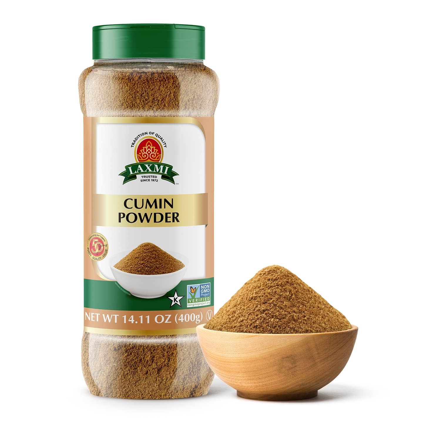 Laxmi Brand House of Spices, Cumin Powder, Bulk Spices, Non GMO, All Natural, Vegan, Product of India (14oz, Cumin Powder)