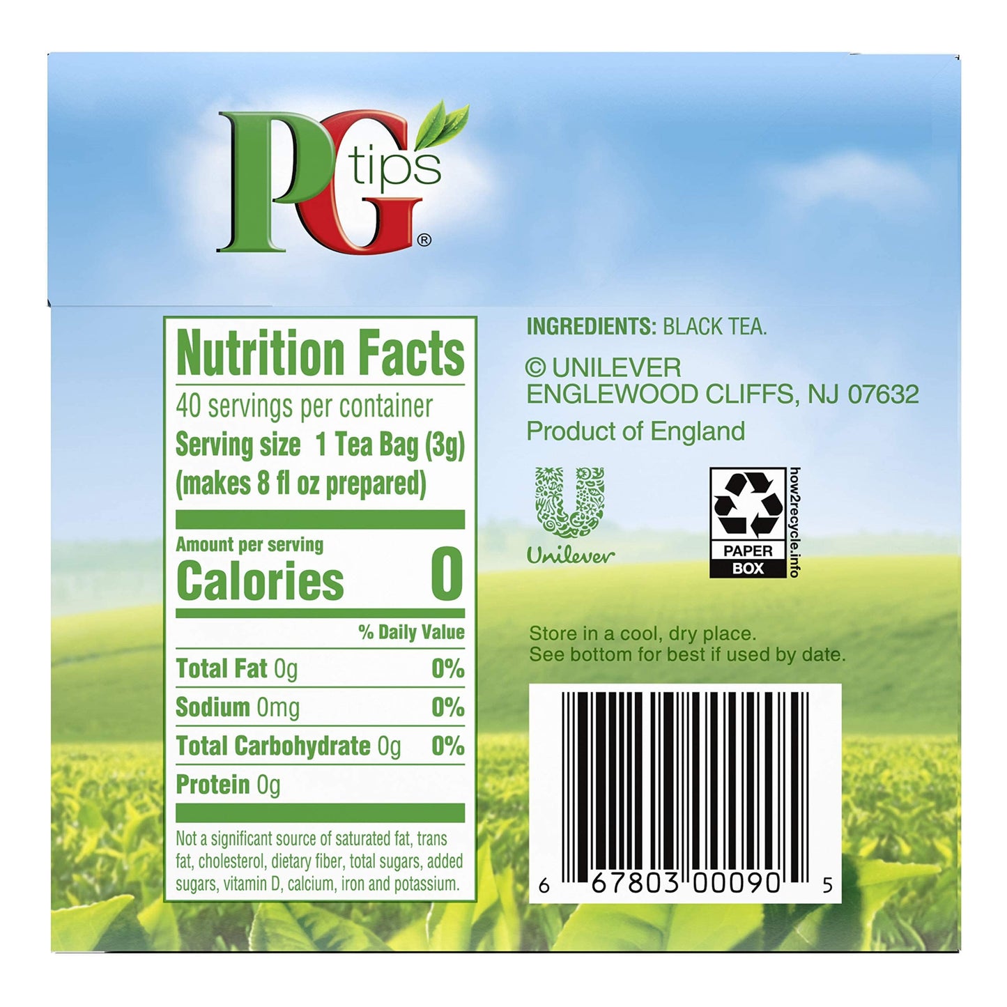 Pg Tips Premium Black Tea For a Classic Caffeinated Beverage,Pyramid Black Tea Bags,40 Count (Pack of 6)
