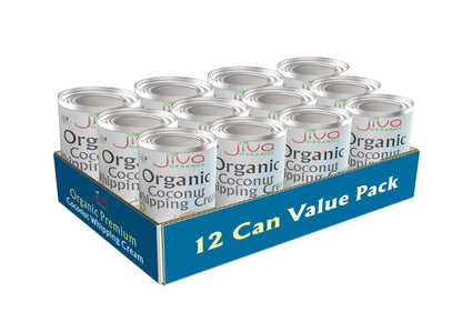 Jiva Organic Coconut Whipping Cream 14 Ounce (Pack of 12) - BPA Free, Vegan, Gluten Free, Non-GMO