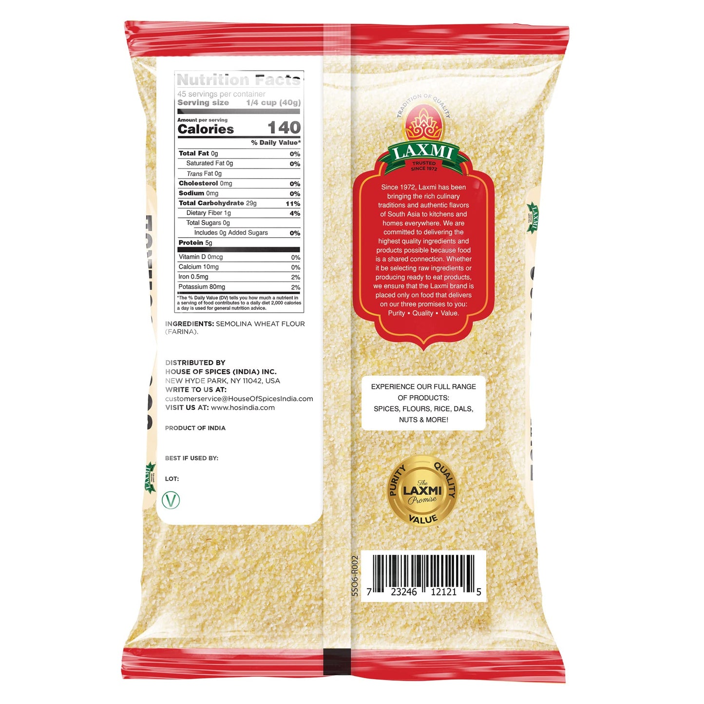 Laxmi Sooji Wheat Farina 4 lbs - Food / Masala / Dal
