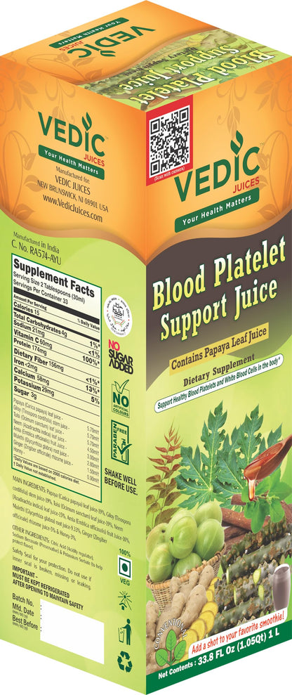 Vedic Papaya Extract Blood Platelet Juice - Supports Immune & Digestive Enzyme Health - 33.8oz, Ideal for Daily Use