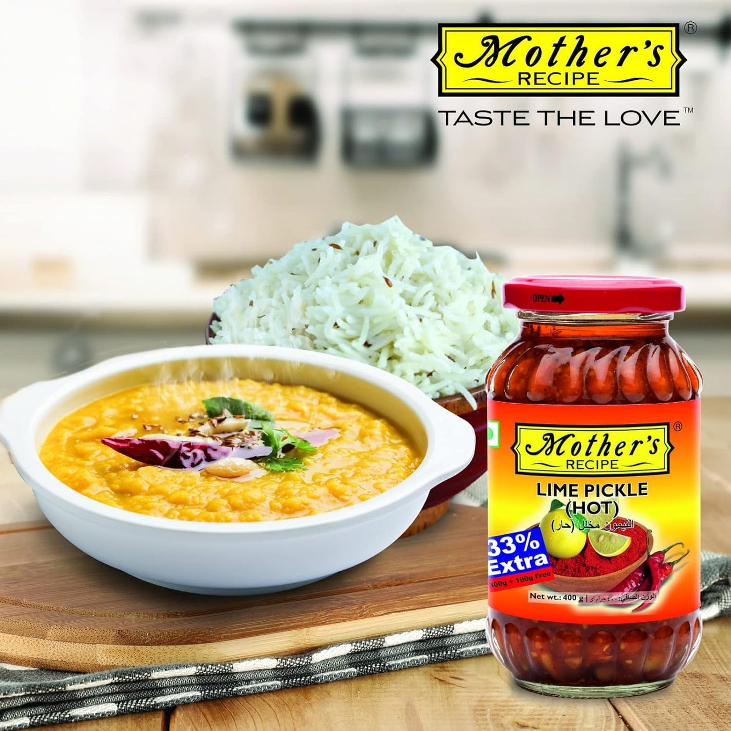 Mother's Recipe Lime Pickle HOT 500 gms - Indian Pickles