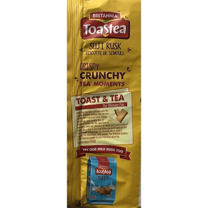 BRITANNIA Toastea Suji Rusk 10.75oz (305g) - Biscotte De Semoule - Crispy Tea Time Snack - Crispy Crunchy Toast - Halal and Suitable for Vegetarians (Pack of 1)