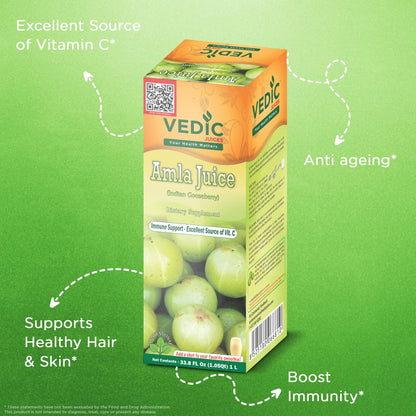 Vedic Amla Juice | Immune Support - Excellent Source of Vitamin C 1L