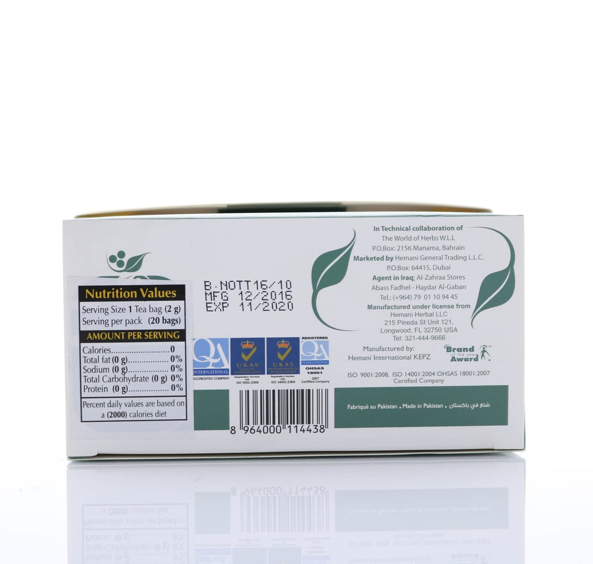 HEMANI Herbal Tea - Thyme - 20 Tea Bags in Box