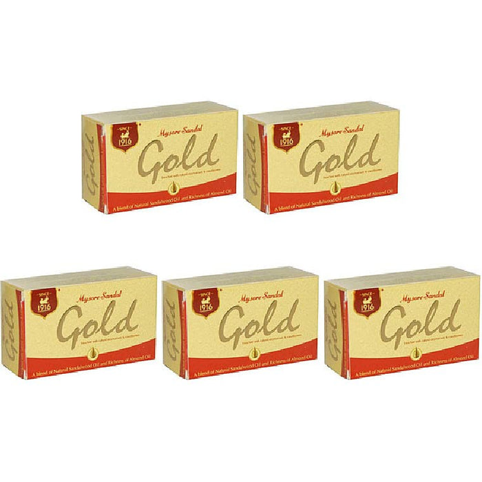 Pack Of 5 - Mysore Sandal Gold Soap - 125 Gm