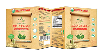 Vedic Organic Aloe Vera Juice | Daily Overall Health Support 500ml x 2