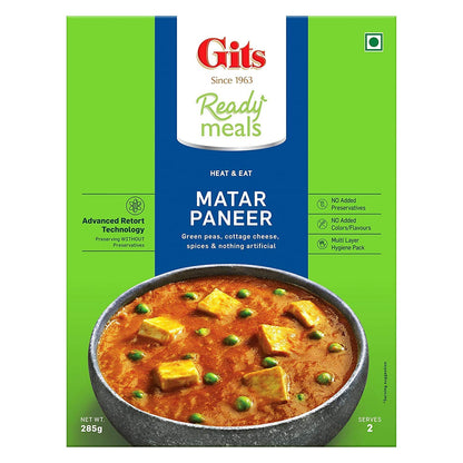 Gits Ready to Eat Paneer Combo 1140g (Matar Paneer, Palak Paneer, Paneer Tikka Masala, Paneer Makhani - 285g Each)