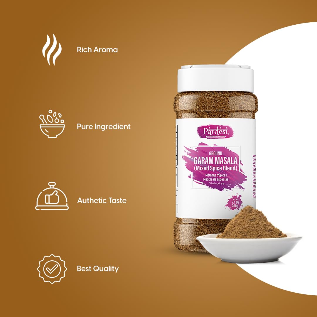 HEMANI Garam Masala 8 Spice Blend - 200g (7.1 OZ) All Natural - Supreme Quality - Gluten Free Ingredients - No Salt - No Color - NON-GMO - Vegan