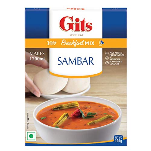 Gits Sambhar Breakfast Mix, 400g (Pack of 4 X 100g Each)