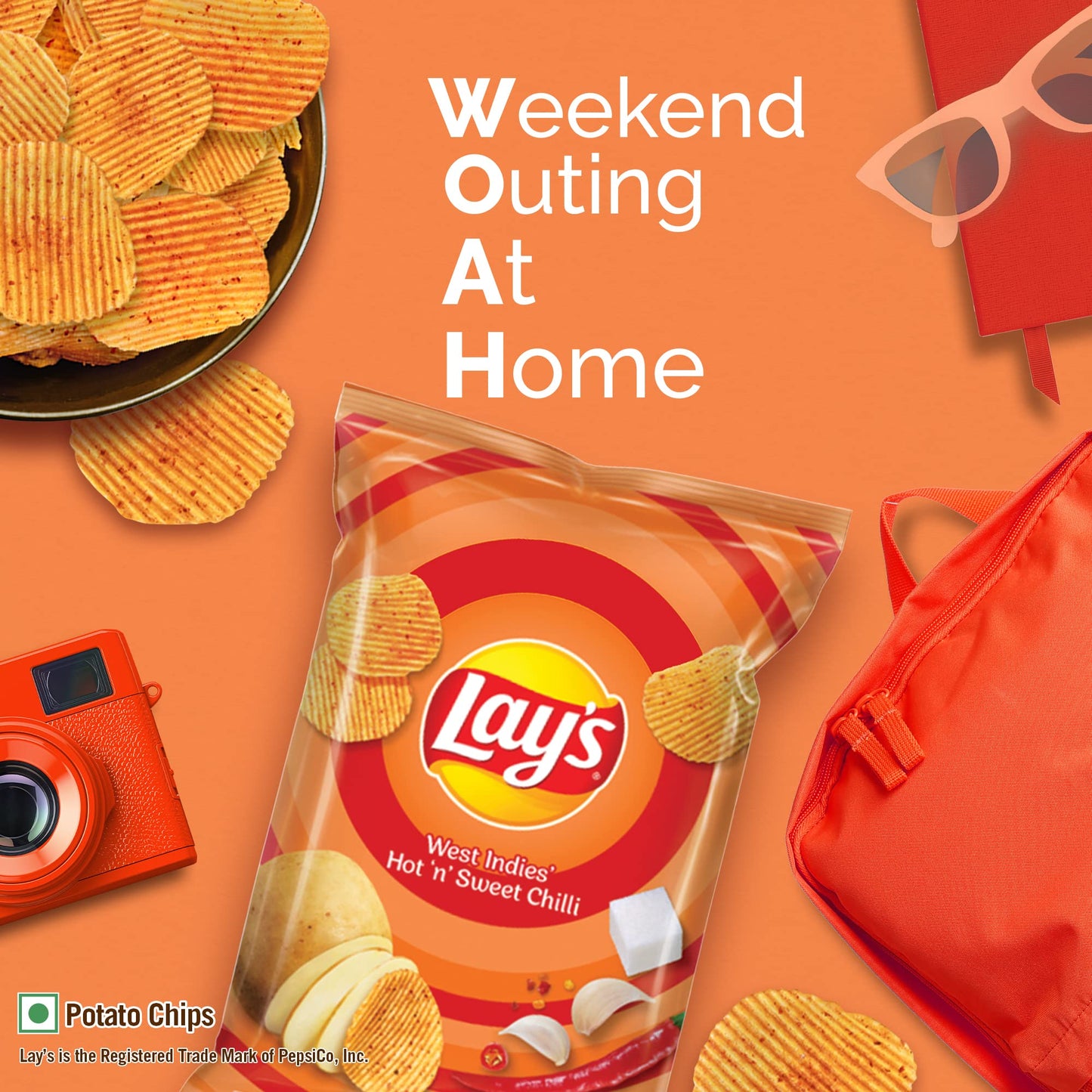 Lay's Lays West Indies' Hot N' Sweet Chilli Chips 28 Gram