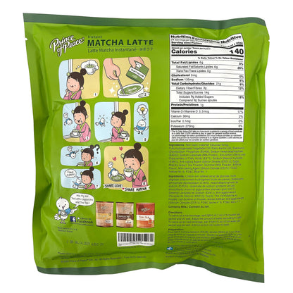 Prince of Peace 3 in 1 Matcha Latte Instant Beverage, 24 Sachets Made with Matcha Powder from Japan - Instant Hot or Cold Beverage
