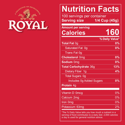 Royal Chef's Secret Basmati Xtra Long Grain 20 lbs - Food / Masala / Dal