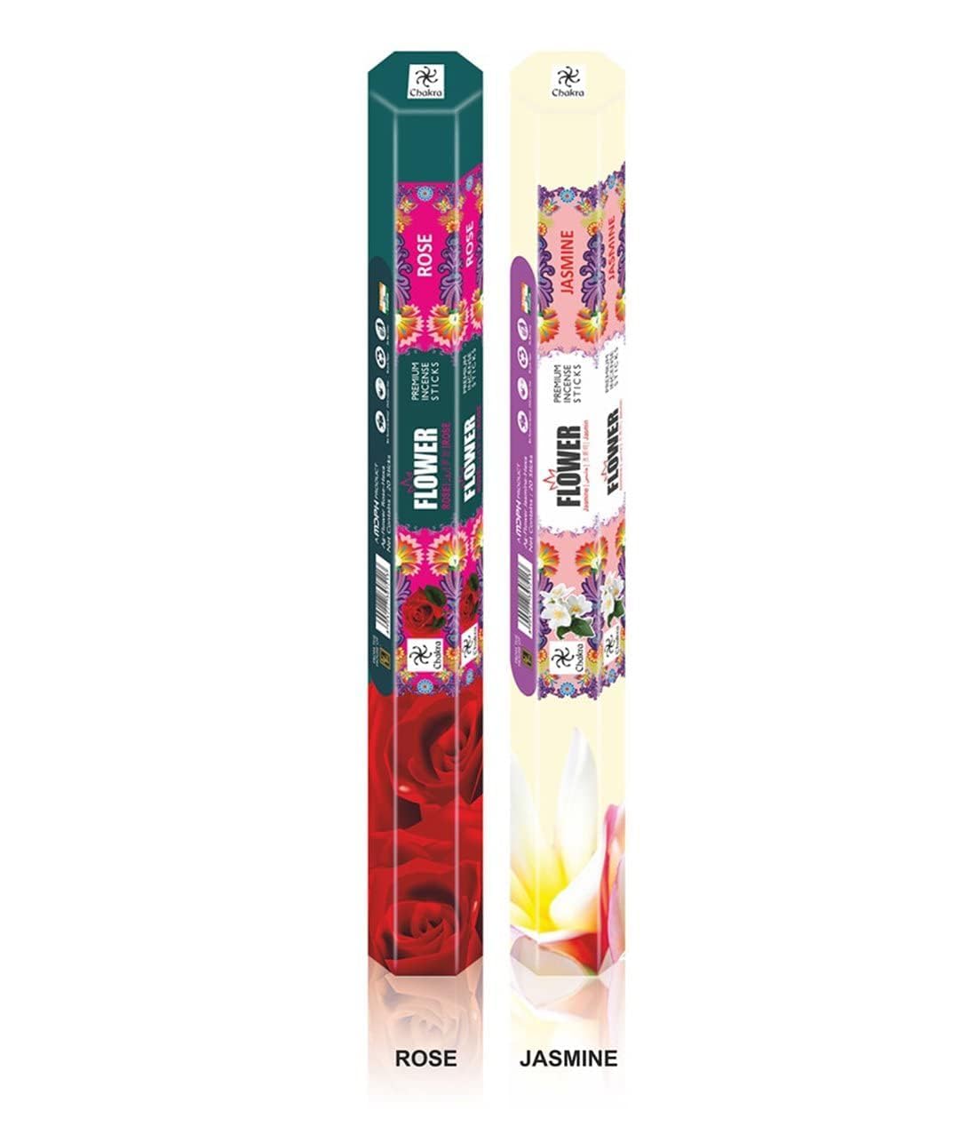 chakra Flower Premium Aroma Sticks Feel The Blossomy Aroma - 120 Incense Sticks - Use at Home Office - Pack of 6 Natural Fragrance Sticks Long-Lasting Scented Incense Sticks