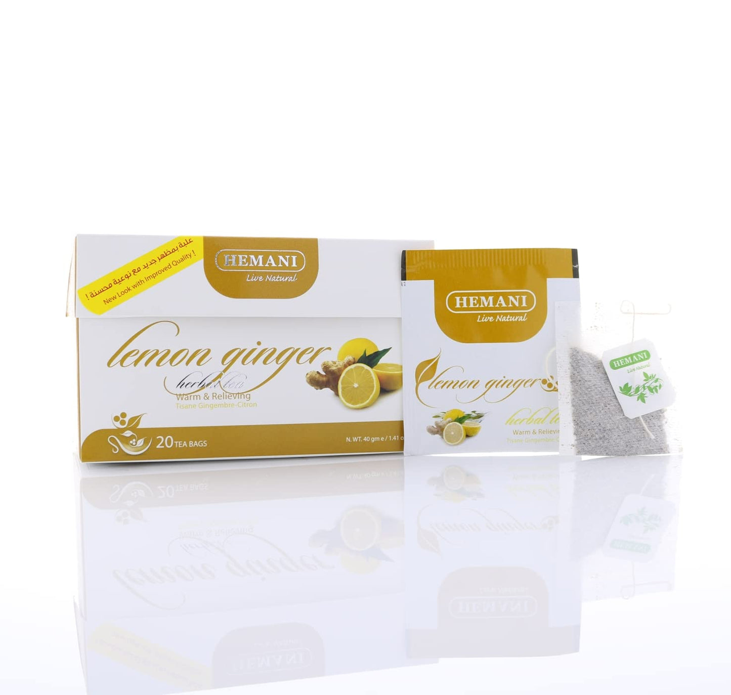 Hemani Lemon Ginger Tea, 40 Gram