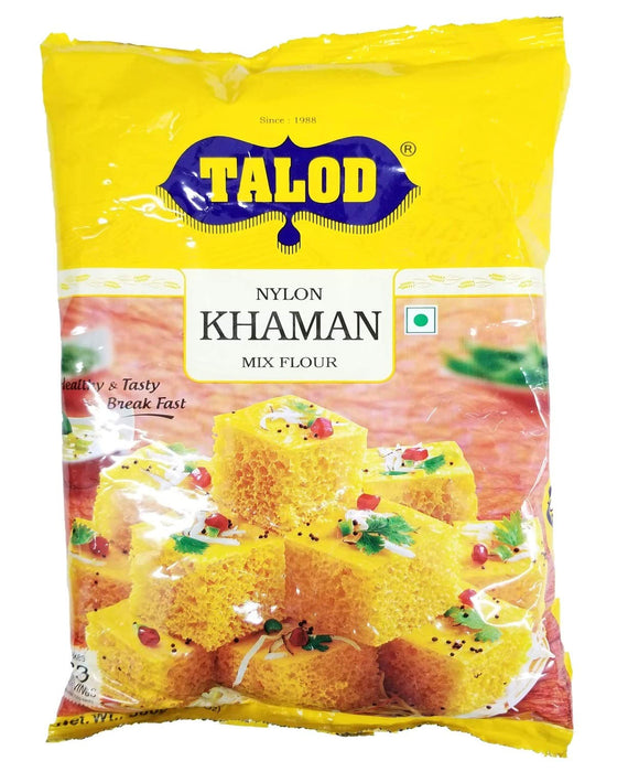 Talod Instant Khaman Mix Flour - Ready to Cook Nylon Khaman - Gujarati Snack Food (Khaman 500Gm, Pack of 12)