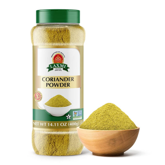 Laxmi Brand House of Spices, Coriander Powder, Bulk Spices, Non GMO, All Natural, Vegan, Product of India (14oz, Coriander Powder)