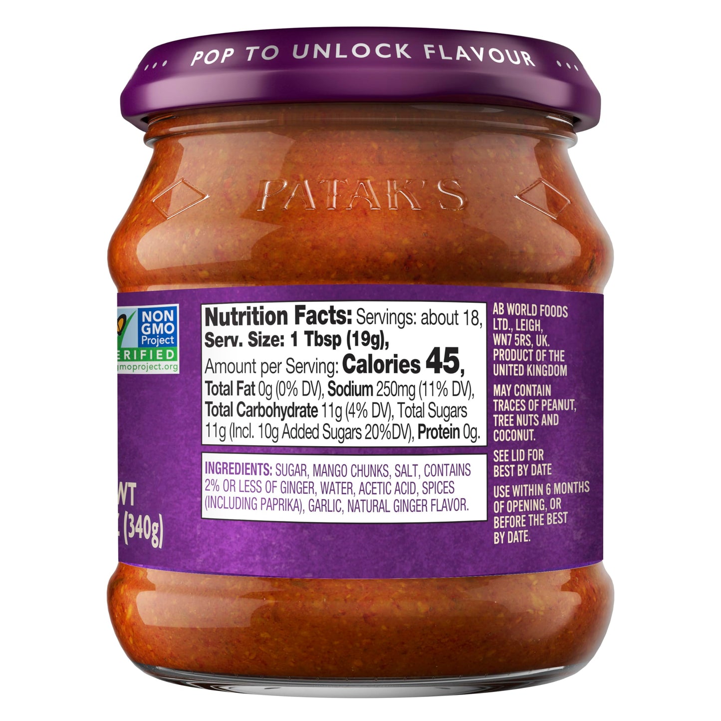 Patak's Major Grey Chutney, 12 Fl Oz