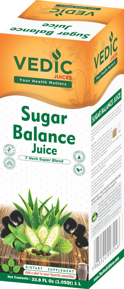 Vedic Regular Sugar Balance Juice - Fight Inflammation And Support Protein Restoration - 33.8oz, Ideal for Daily Use