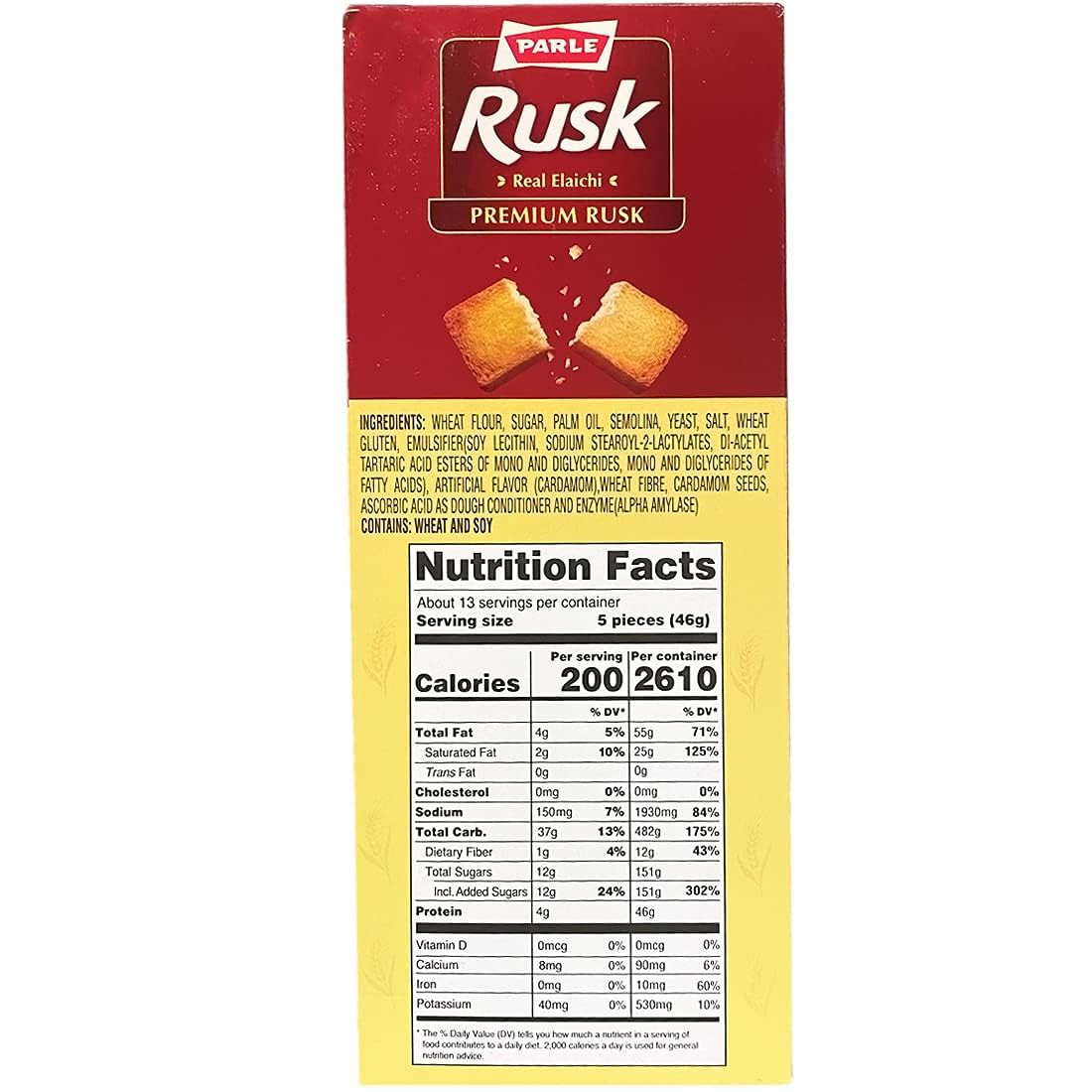 Parle Cardamom Elaichi Rusk Crispy Snack (600 grams / 21.16 oz)