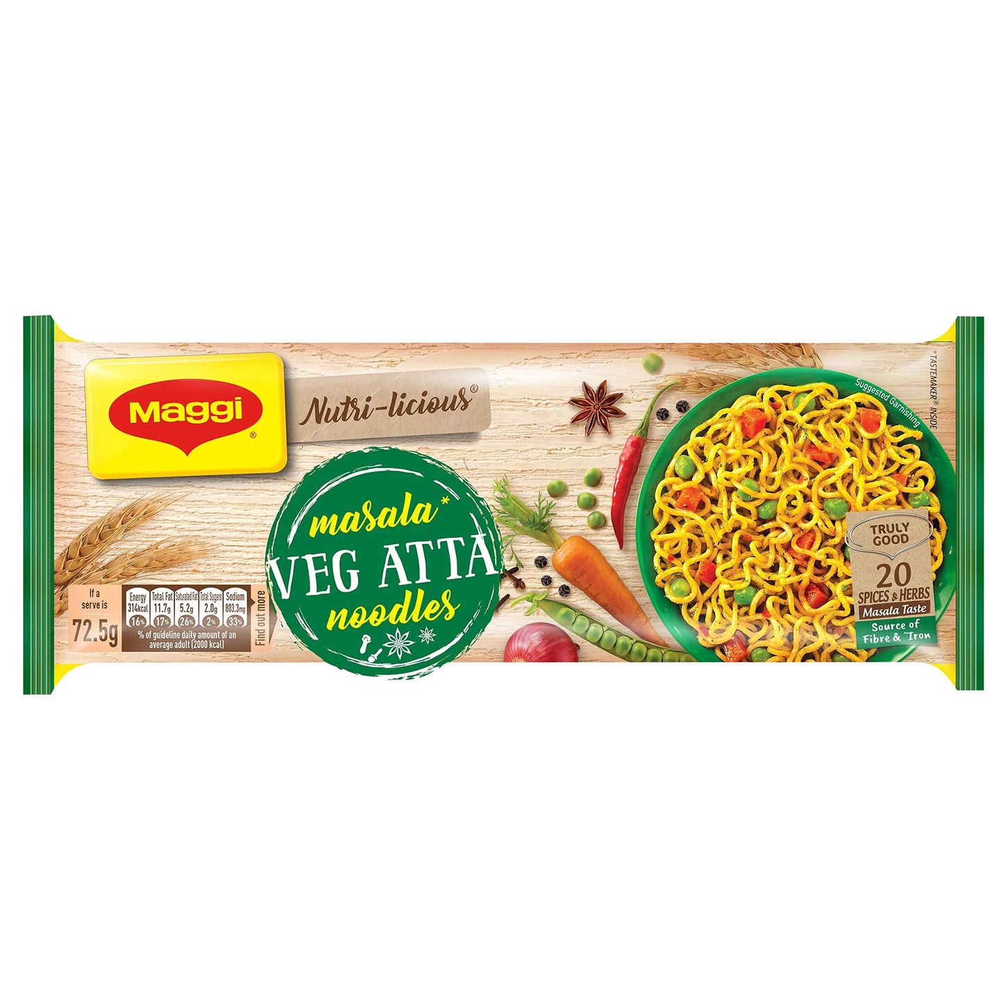 Maggi Masala instant noodles- VEg ATTA 290 gms - Vermicelli Noodles