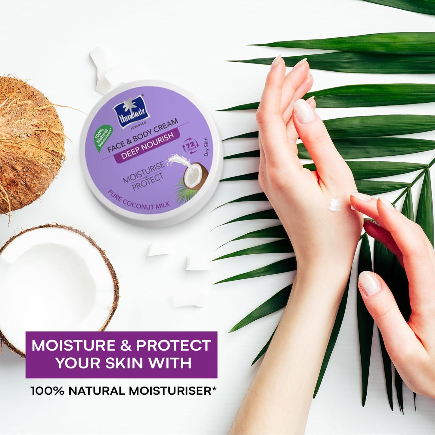 Parachute Advansed Deep Nourish Face & Body Cream, 9.4 fl oz.|Moisturiser For Face & Body, 100% Natural, 72h, Dry Skin