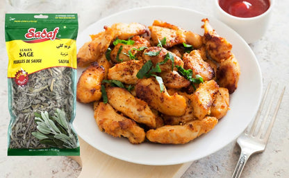 Sadaf Sage Leaves - Whole Sage Leaves for Cooking and Food Flavoring - Salvia Spice - Mediterranean Cuisine - Kosher - 3 Oz Resealable Bag