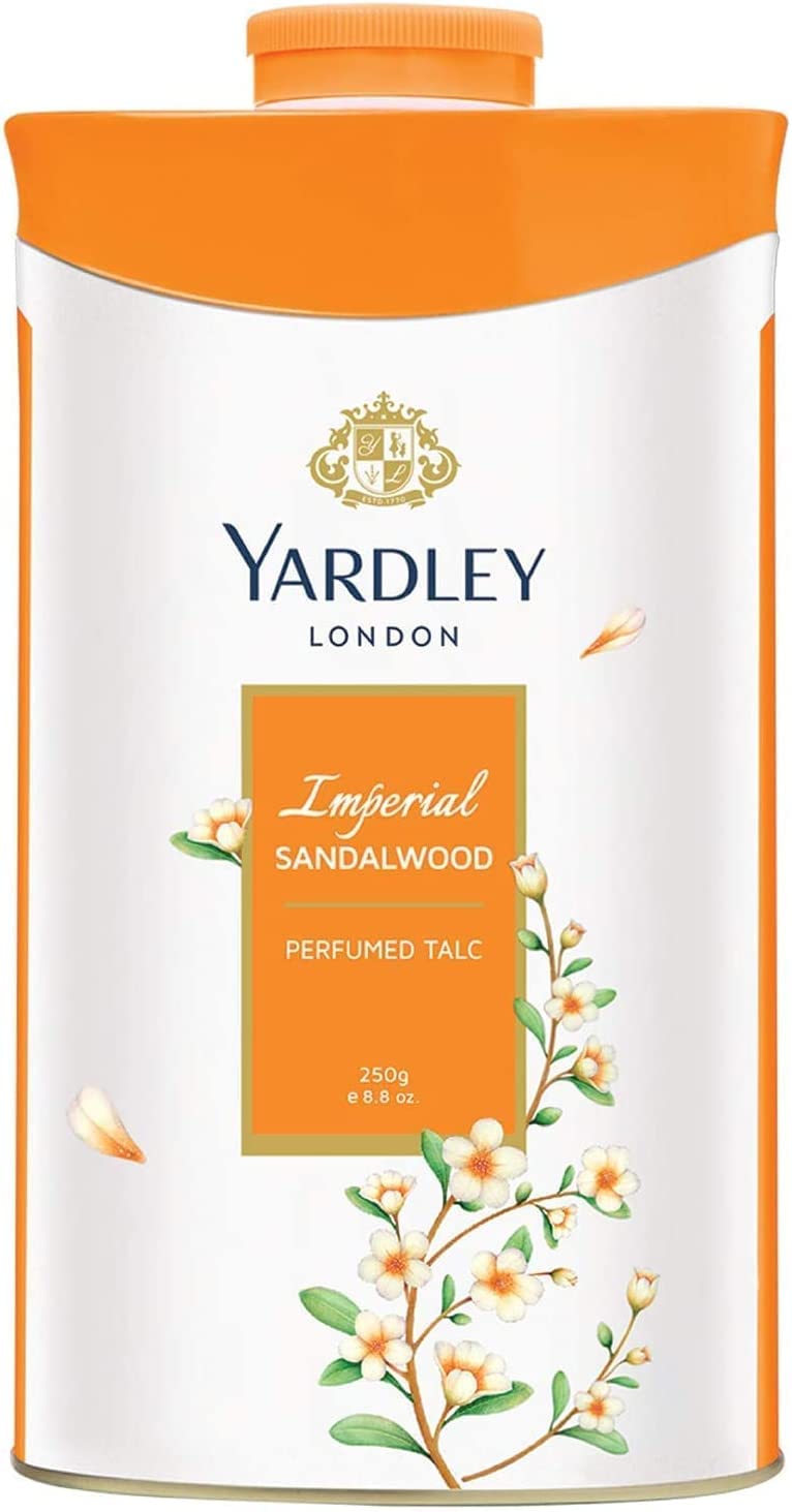 Yardley London Fresh Floral Fragrance Locked in a Fine & Silky Perfumed Talcum Powder (Yardley London Imperial Sandalwood, Pack of 2 250Gram) -...