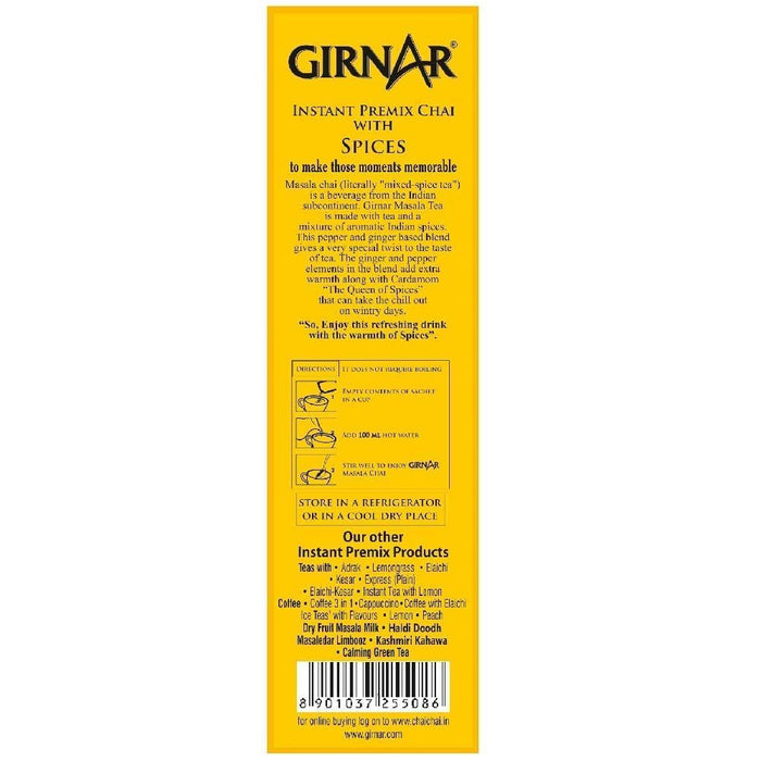 Girnar Instant Chai (Tea) Premix With Masala, 10 Sachet Pack.