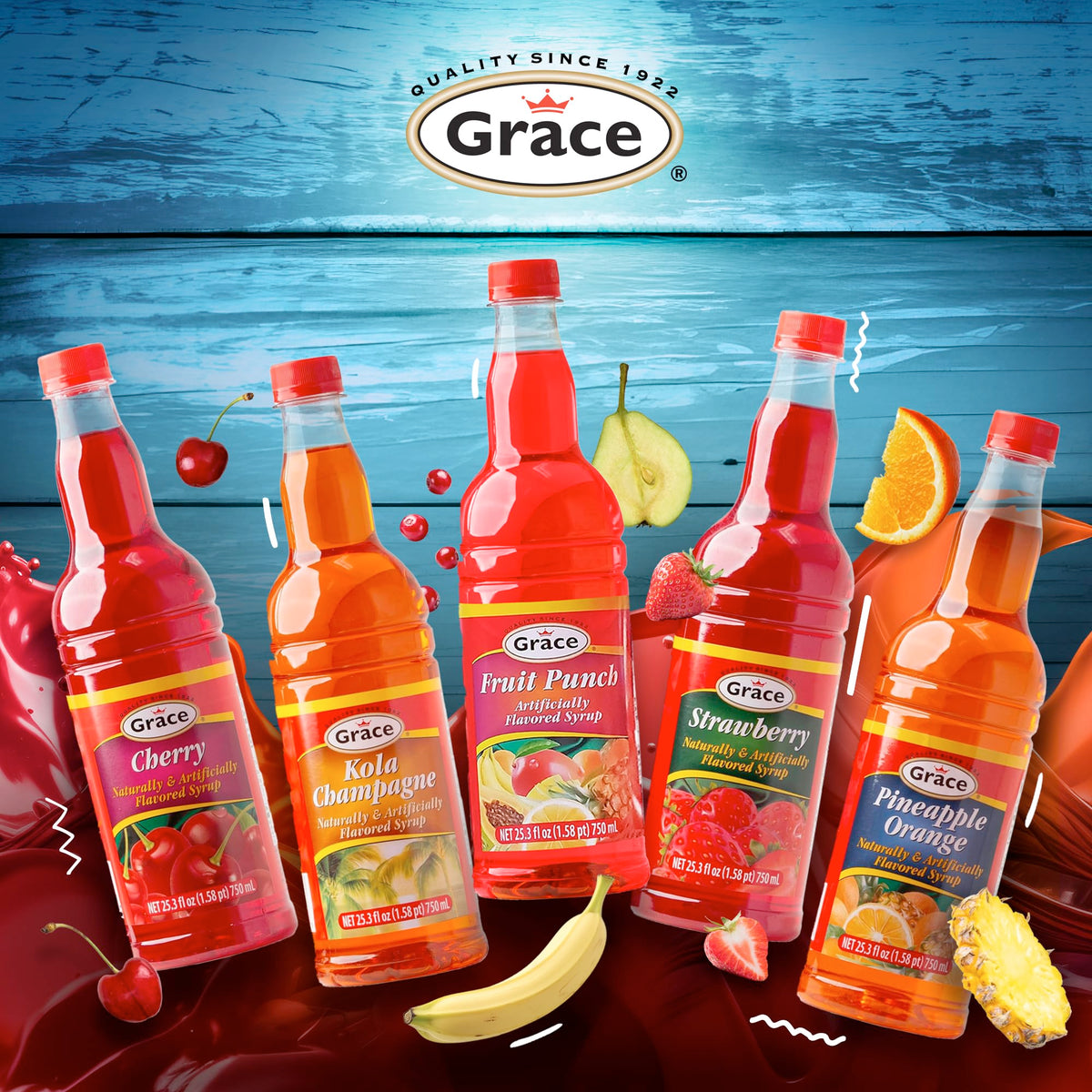 GRACE PINEAPPLE-ORANGE (FLAVORED SYRUP) 25.5 OZ