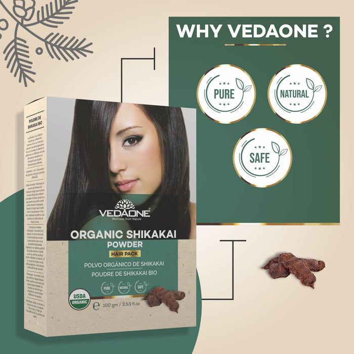 Vedaone Organic Shikakai Hair Powder 100gm