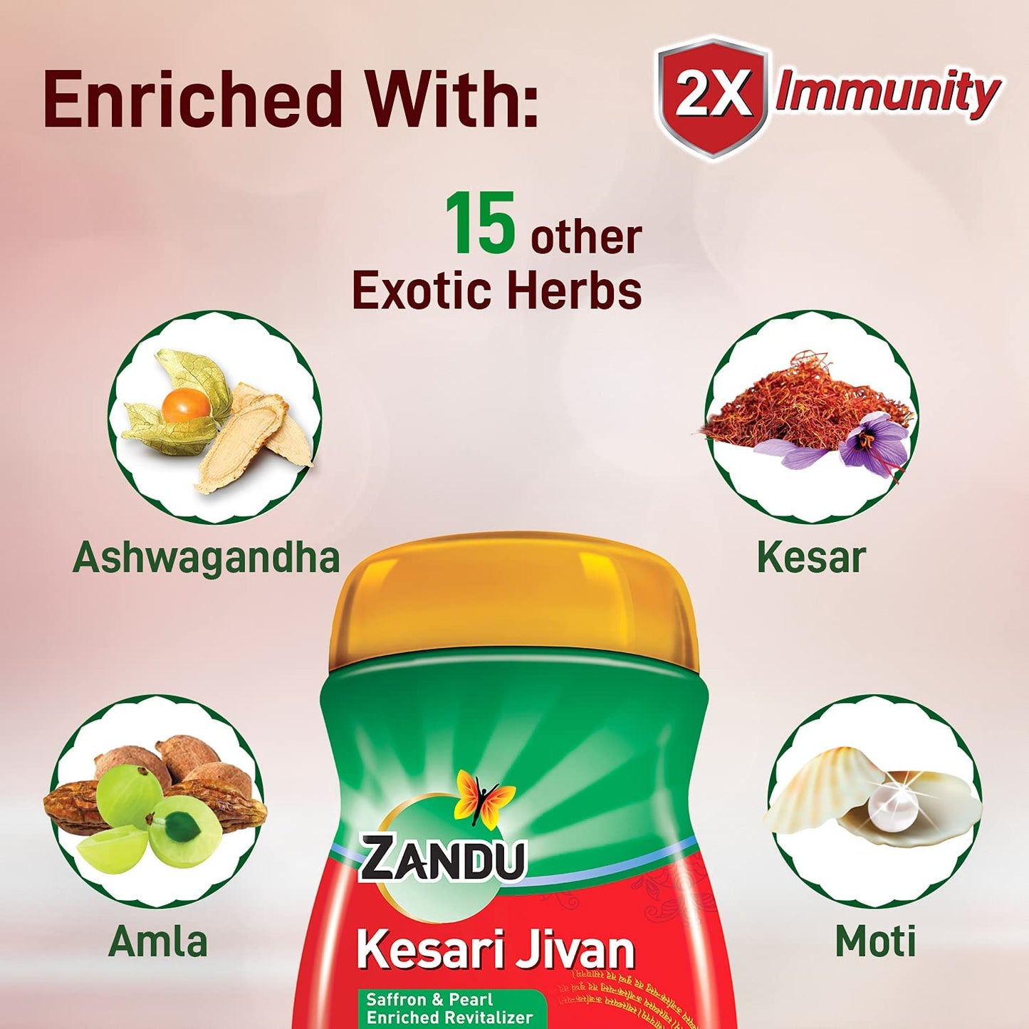 ZANDU KESARI Jivan Kesari Jivan Ayurvedic Immunity Booster for Adults, Red, 450 g