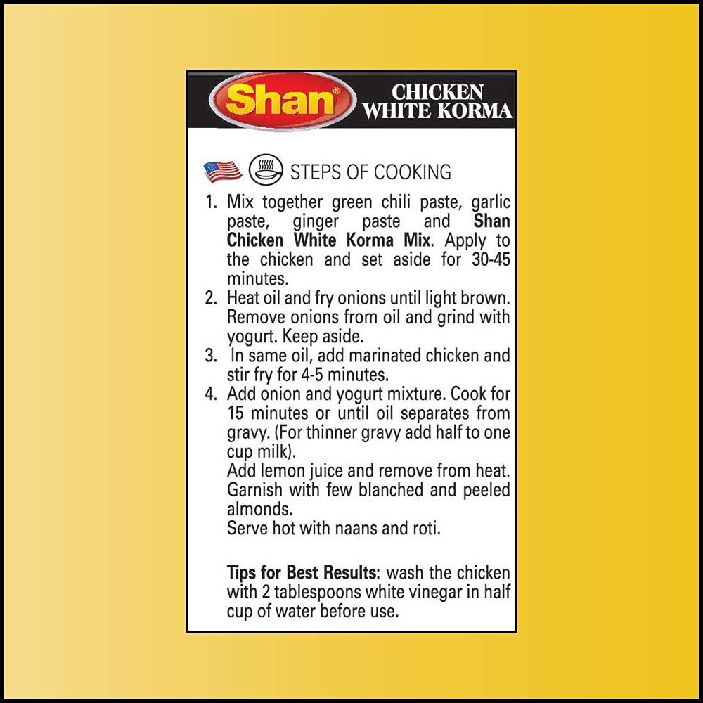 Shan Seasoning Mix - Chicken White Korma 40 gms - Shan Masala
