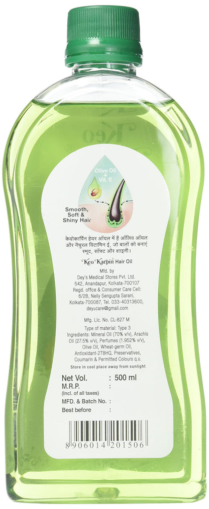Keo Karpin, Non Sticky Hair Oil, 500 Milliliter(mL)