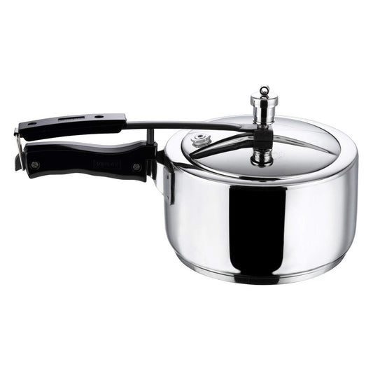 Vinod Pressure Cooker Stainless Steel Inner Lid - 3 Liter Sandwich Bottom Indian Pressure Cooker Induction Friendly Cooker Best Used For Indian Cooking, Soups, and Rice Recipes, Quinoa