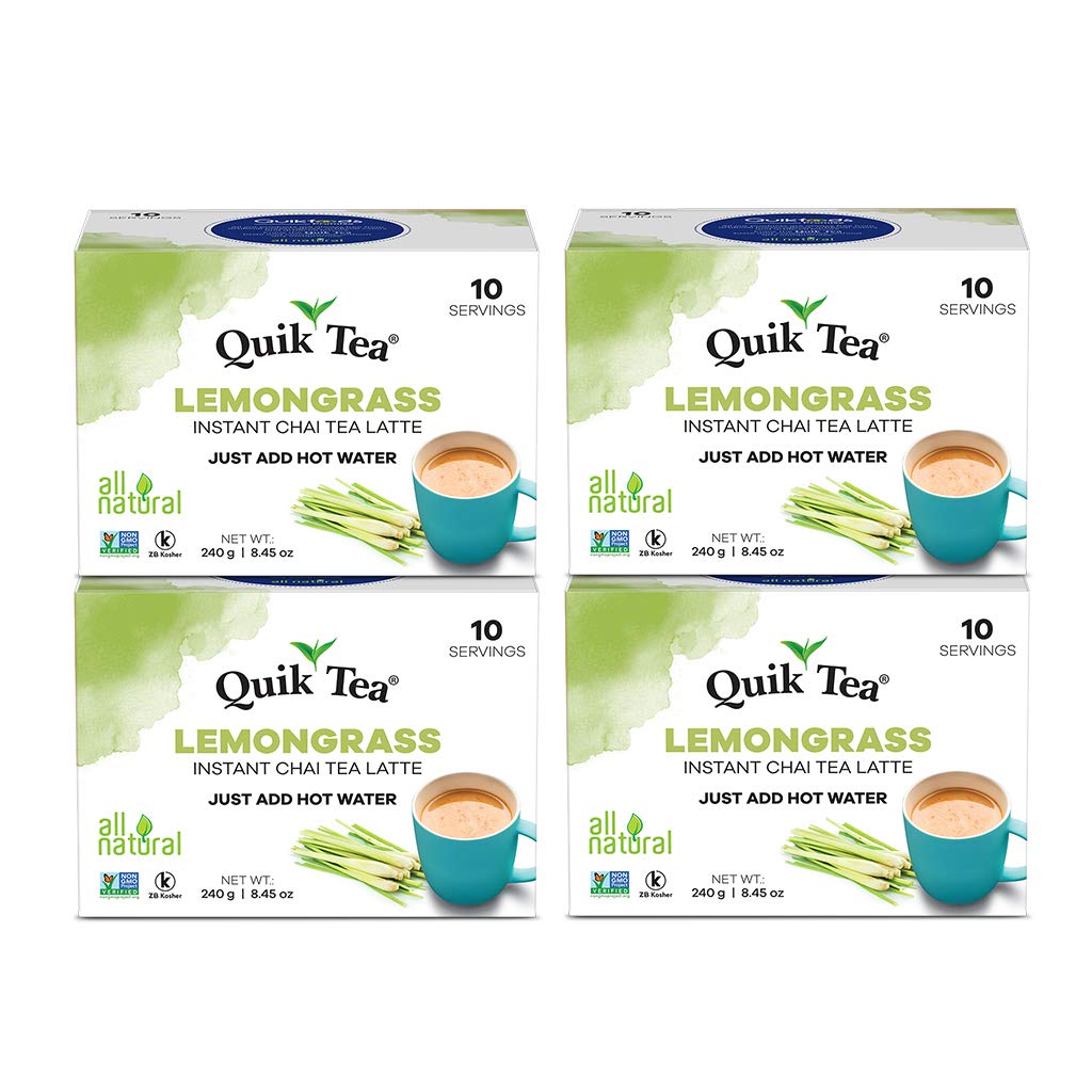 QuikTea Tea Latte Lemongrass Chai, 10 Count (Pack of 4)