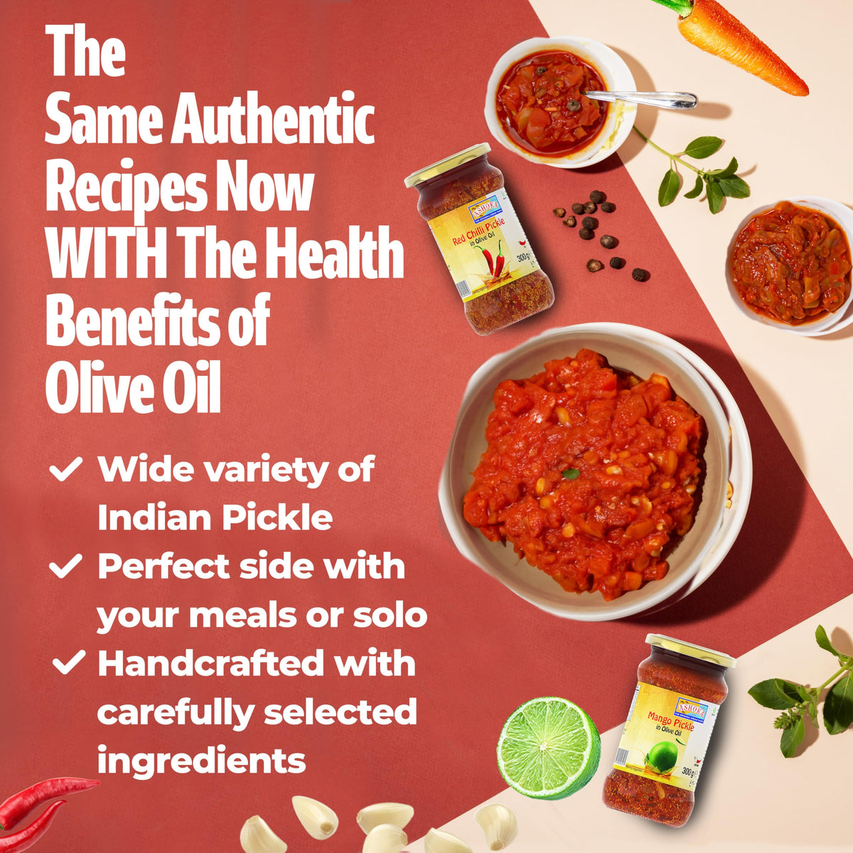 Ashoka Punjabi Pachranga Pickle In Olive Oil 300 gms