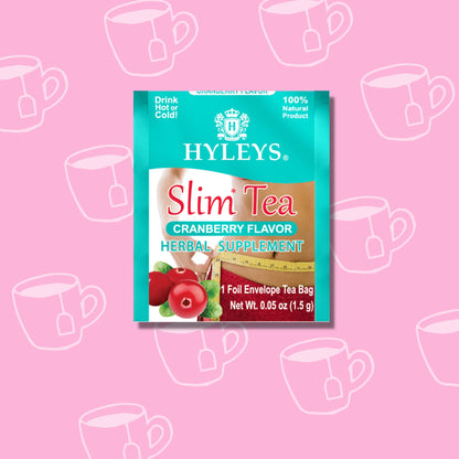 Hyleys Slim Tea Cranberry Flavor - Weight Loss Herbal Supplement Cleanse and Detox - 25 Tea Bags (1 Pack)